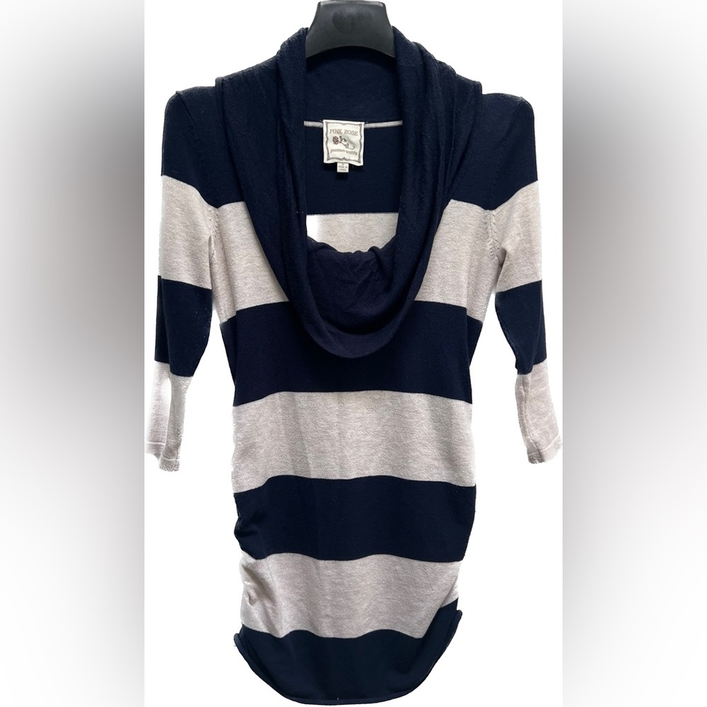 Pink Rose | Striped Cowl Neck Dress